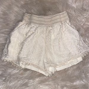 White/cream Vanity floral lace dress shorts